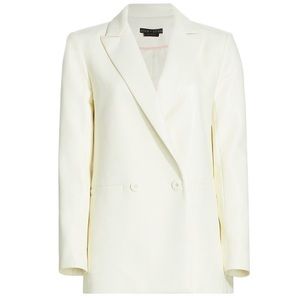 Alice and Olivia Faux Leather Blazer in Ecru